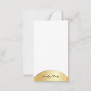 Tarjeta Pequeña Monogramed Gold Look Handwriter Elegant Template