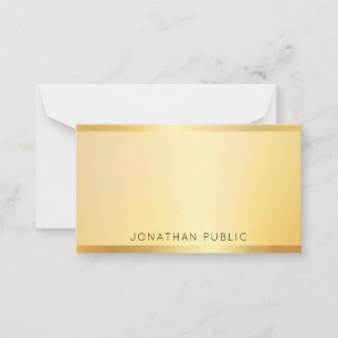 Tarjeta Pequeña Monogramed Gold Look Template Modern Elegant