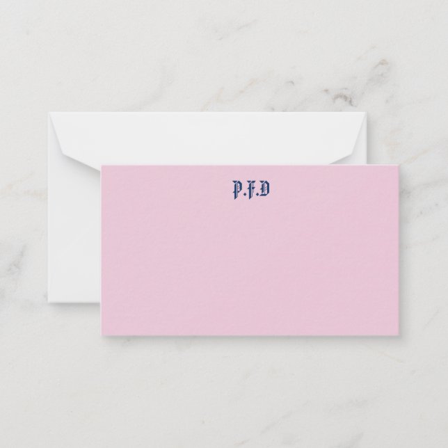 Tarjeta Pequeña Monogrammed Notecard (Anverso)
