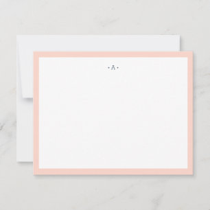 Tarjeta Pequeña Monogramo Una Letra Monograma Banda Azul