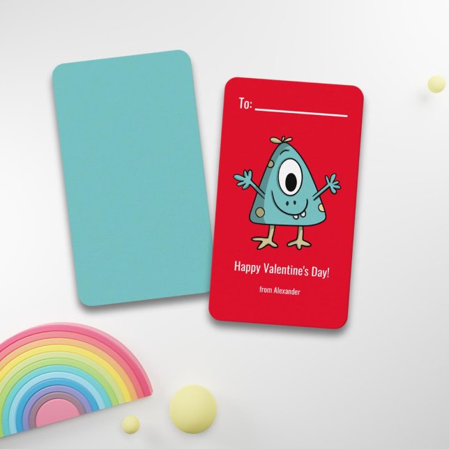 Tarjeta Pequeña Monster feliz colegio de San Valentín (Subido por el creador)