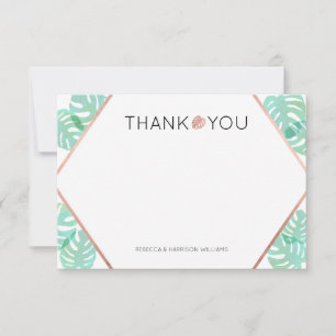 Tarjeta Pequeña Monstera Leaf & Rosa Gold