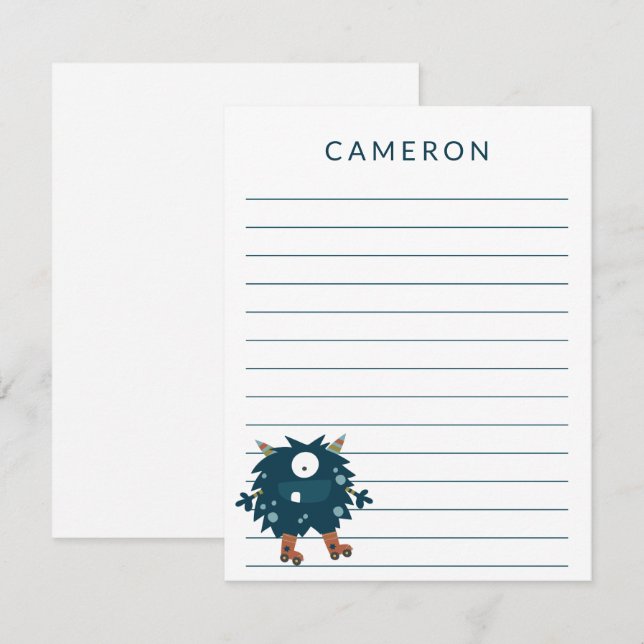 Tarjeta Pequeña Monstruo de patinaje sobre patinaje sobre ruedas N (Anverso / Reverso)