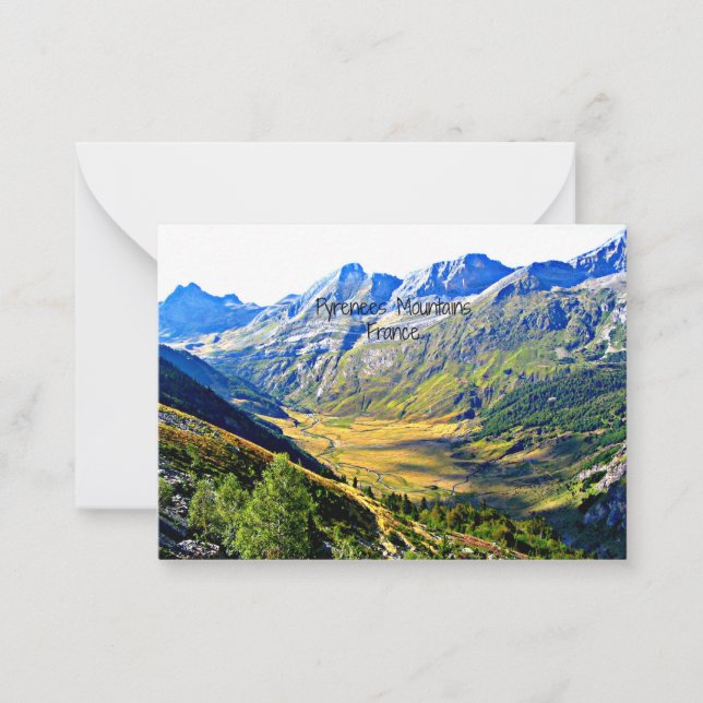 Tarjeta Pequeña Montañas de los Pirineos, Francia (Anverso)