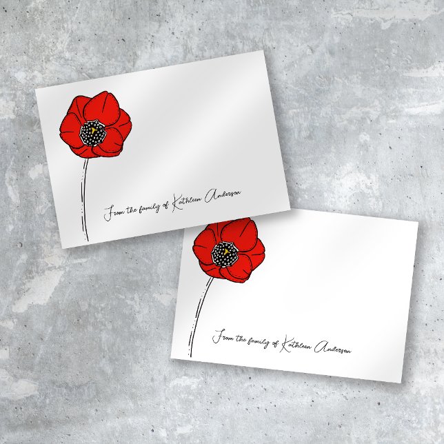 Tarjeta Pequeña Monumento a los nombres de las amapolas rojas (Subido por el creador)
