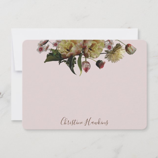 Tarjeta Pequeña Moody Elegant Elegant Floral Floral personalizada  (Anverso)