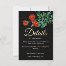 Moody Starry Night Crimson Rose Wedding Details QR