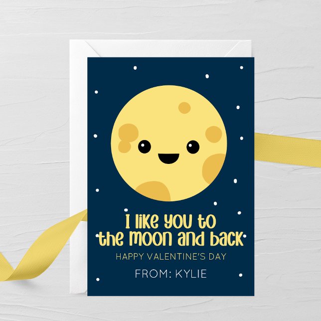 Tarjeta Pequeña Moon and Back Valentine’s Day Card (Subido por el creador)