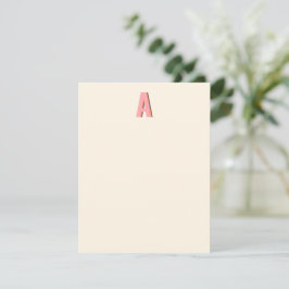 Tarjeta Pequeña Mopgrafía retro rosa y Naranja Monograma inicial