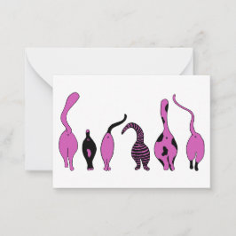 Tarjeta Pequeña Morado de gatos