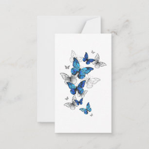 Tarjeta Pequeña Morfo de las mariposas voladoras azules