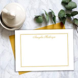 Tarjeta Pequeña Mostaza dorada retro amarillo y blanco personaliza