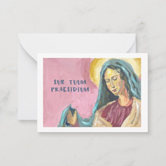 Tarjeta Pequeña Mother Mary prayer card (Anverso)