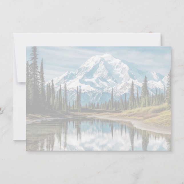 Tarjeta Pequeña Mount Rainier Scene Flat Note Card (Anverso)
