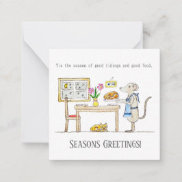 Tarjeta Pequeña Mr Hiddle Cooks Turkey Season Greetings