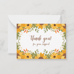 Tarjeta Pequeña Muchas gracias por su apoyo - Sentido