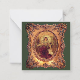 Tarjeta Pequeña Mujer victoriana en elegante marco victoriano