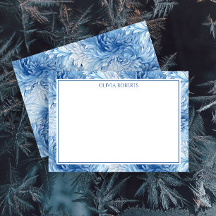 Tarjeta Pequeña Mundo de Ensueño Invernal Personalizado Azul
