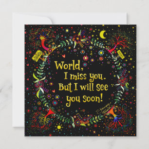 Tarjeta Pequeña "Mundo, te extraño" Inespiritualidad