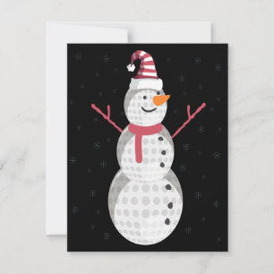 Tarjeta Pequeña Muñeco de nieve de golf divertido regalo de Navida