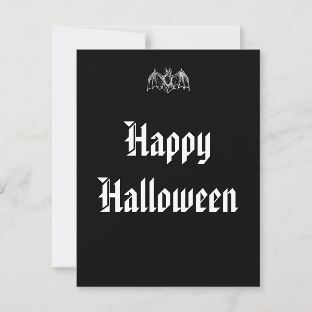 Tarjeta Pequeña Murciélago de Halloween (Anverso)