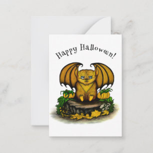 Tarjeta Pequeña Murciélago lindo de Halloween