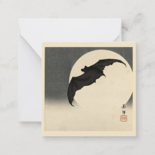Tarjeta Pequeña Murciélago vintage antes de la luna de Biho Takash