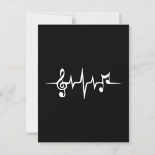 Tarjeta Pequeña Music Pulse Notes Clef Frecuence Wave Sound