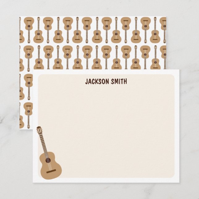 Tarjeta Pequeña Música de guitarra clásica (Anverso / Reverso)