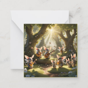 Tarjeta Pequeña Músicos de Woodland Faerie Mouse