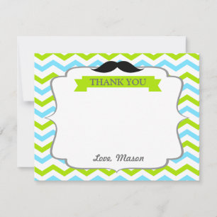 Tarjeta Pequeña Mustache Little Man Gracias Card