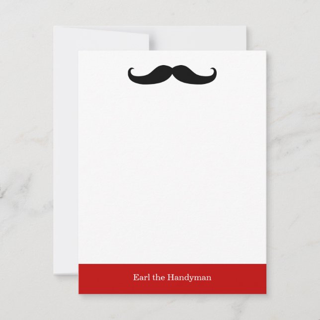 Tarjeta Pequeña Mustache Stationery (Anverso)