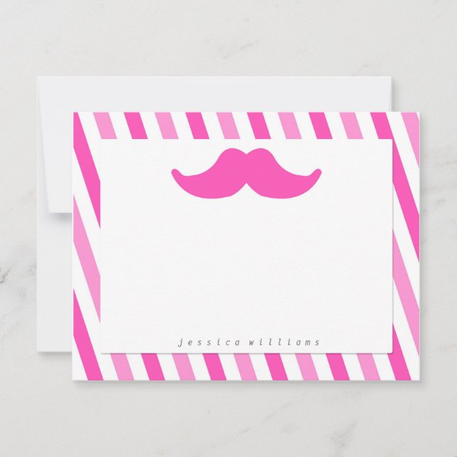 Tarjeta Pequeña Mustache Stationery (Anverso)