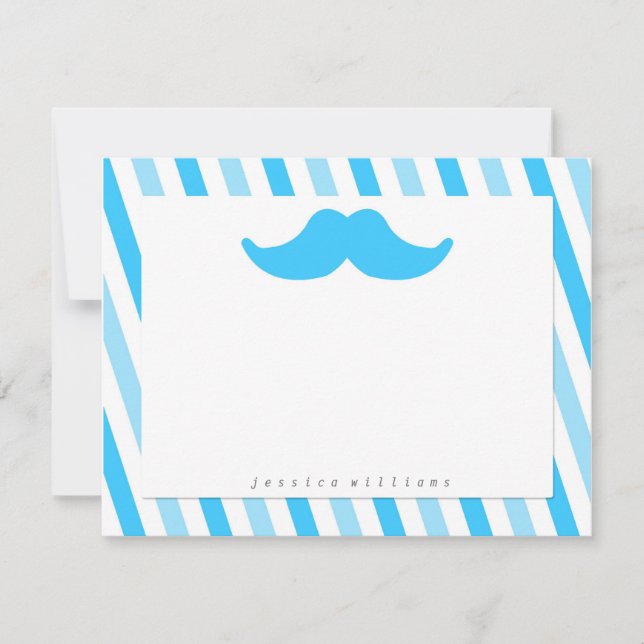 Tarjeta Pequeña Mustache Stationery (Anverso)