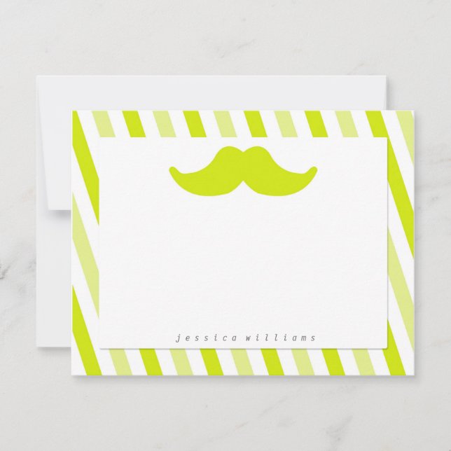 Tarjeta Pequeña Mustache Stationery (Anverso)