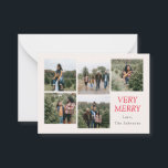 Tarjeta Pequeña Muy Feliz 5 Collages de fotos<br><div class="desc">Esta tarjeta de vacaciones cuenta con 5 fotos y un muy divertido saludo.</div>