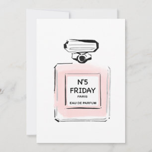 Tarjeta Pequeña N5 Viernes París Frasco de perfume