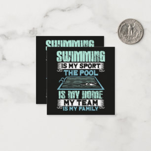 Tarjeta Pequeña Nadar Es Mi Deporte La Piscina Es Mi Hogar