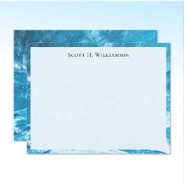 Tarjeta Pequeña Name || Azure Blue Abstract Painting Frame