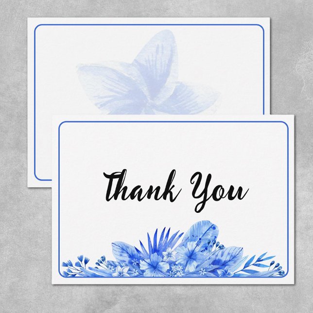 Tarjeta Pequeña Name, Cobalt Blue Thank You Flat Note Card (Subido por el creador)