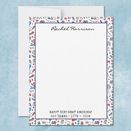Tarjeta Pequeña Name, Happy Birthday America Patriotic Flat