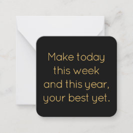 Tarjeta Pequeña Name, Mini Black and Gold Happy New Year Card