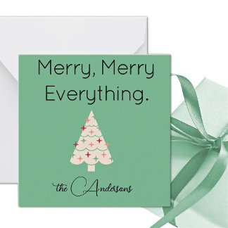 Tarjeta Pequeña Name || Modern Merry Mini Christmas Flat Note Card