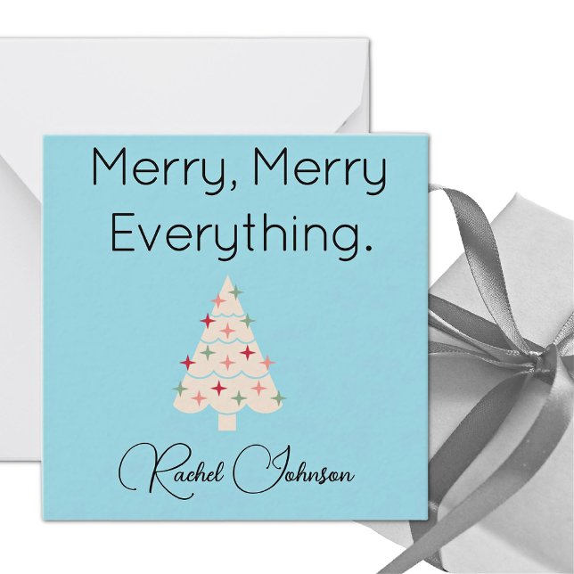 Tarjeta Pequeña Name || Modern Merry Mini Holiday Flat Note Card (Subido por el creador)