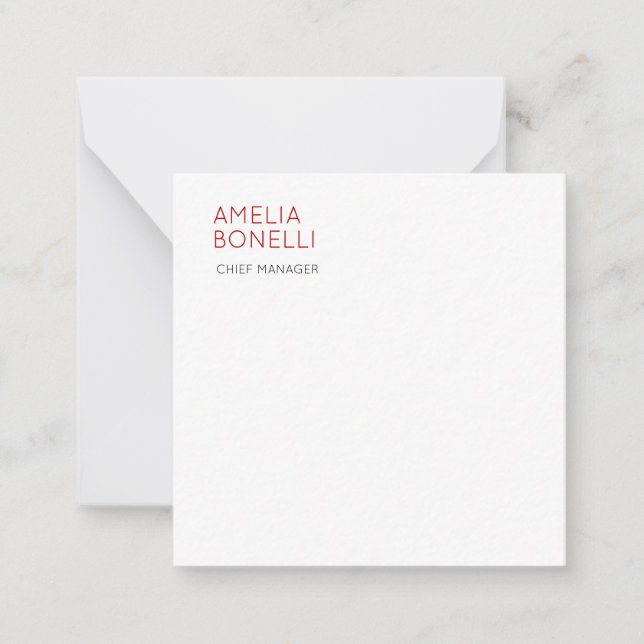 Tarjeta Pequeña Name Modern Minimalist Professional Plain Casual (Anverso)