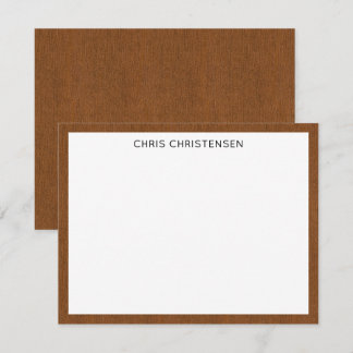 Tarjeta Pequeña Name || Rich Bronze Denim Print Frame Border