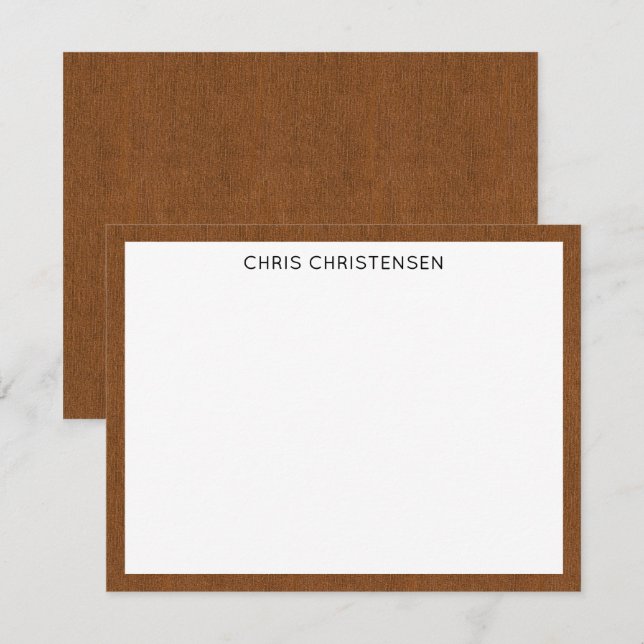 Tarjeta Pequeña Name || Rich Bronze Denim Print Frame Border (Anverso / Reverso)