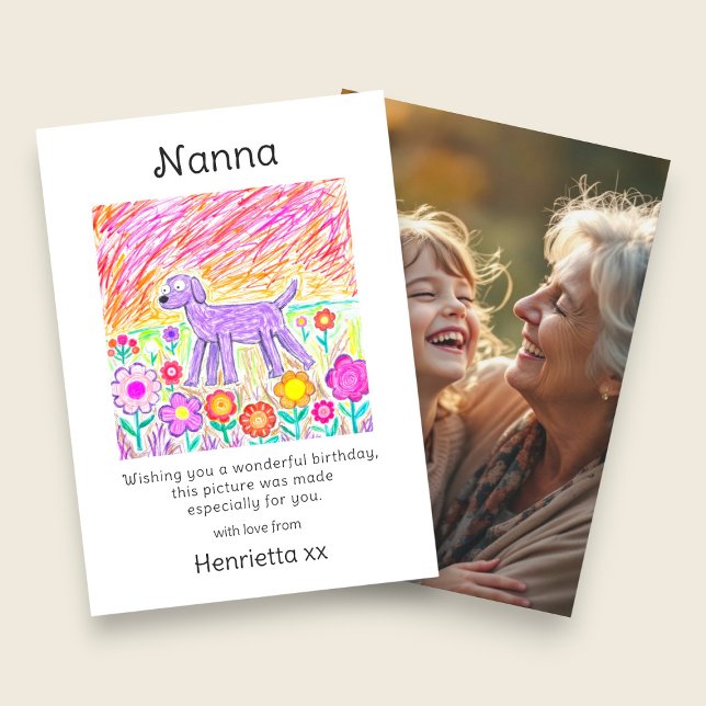 Tarjeta Pequeña Nanna Birthday Card Child hand  Drawing photo  (Subido por el creador)