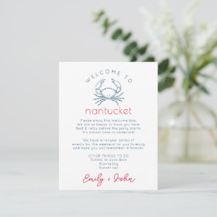 Tarjeta Pequeña Nantucket Boda Bag Itinerary