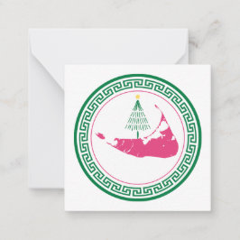 Tarjeta Pequeña Nantucket Christmas w Tree